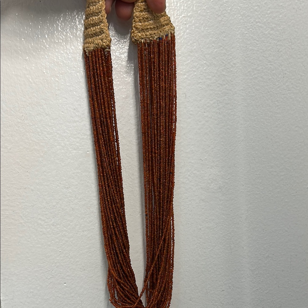 Handcrafted Beaded Necklace - Earthy Brown